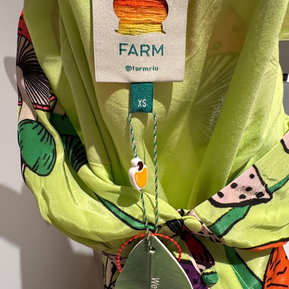 FARM Rio Green and Red Backless Dress - Picture 2 of 2